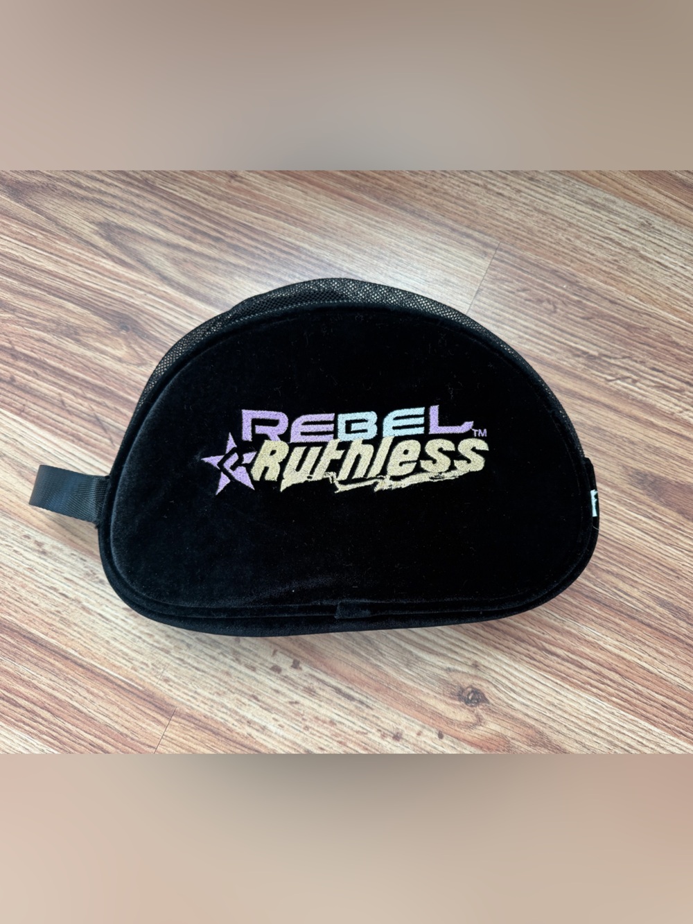 Rebel Athletics Ruthless Black Velvet Round Shoe Bag